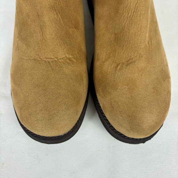 Muk Luks Boots Andrea 4-in-1 Pattern Versatile Faux Fur Sweater Boots Tan Size 9 - Picture 10 of 16